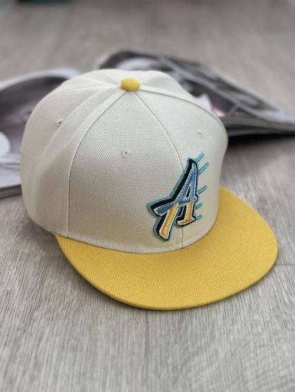 Кепка снепбек (Snapback) Authentic Бежевий з синім 56-61р (9056) | Зображення 4