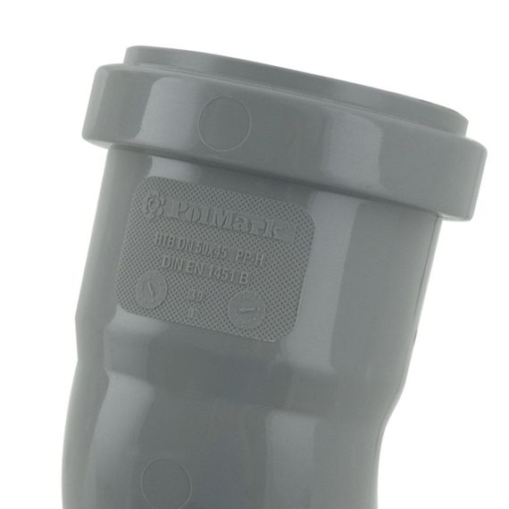 Коліно внутрішнє каналізаційне PolMark ф 50мм x45° | Зображення 2