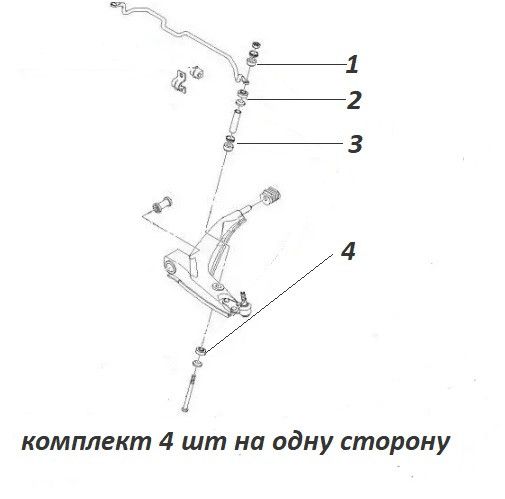 Тулка стійки стабілізатора Daewoo Sens поліуретан (комплект 4 шт. на одну сторону) | Зображення 1