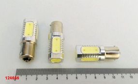 Лампа світлодіод з/ц 12V P21W 1156 COBALT 7,5 W (4+1 х 1,5W) метал. біла