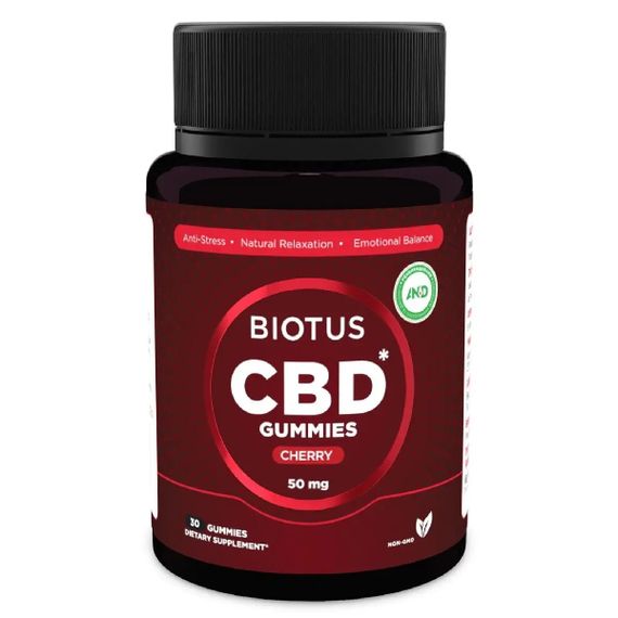 Комплекс для профілактики нервової системи Biotus CBD Gummies 50 mg 30 Gummies Cherry