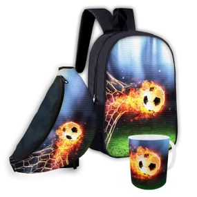 Набір дитячий Футбол рюкзак рюкзак 36х27см сумка-бананка, кружка з принтом для хлопчика (01606)