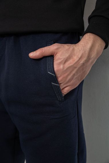 Спортивные штаны мужские на флисе, цвет синий, 244R41553 | Зображення 4