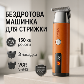 Машинка для стрижки волос домашняя VGR, Профессиональная аккумуляторная машинка Аккумулятор NJ-15
