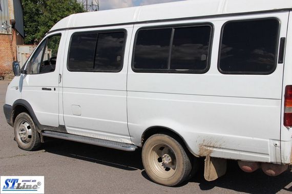 Боковые пороги KB001 (нерж) 60 мм для Газель, соболь | Зображення 1