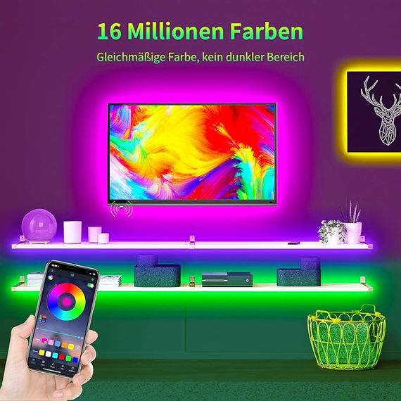 Светодиодная подсветка USB Bluetooth TV HAMLITE 4.5m 60-65 дюймов | Зображення 1