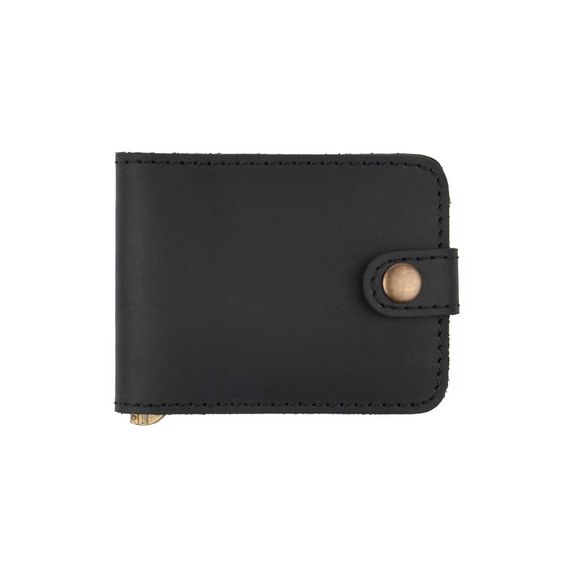 Шкіряний затискач для грошей Franc Monti black