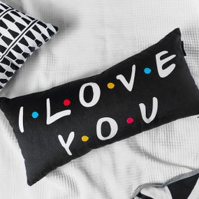 Подушка для дивану оксамитова I love you friends 50x24 см (52BP_21L001)