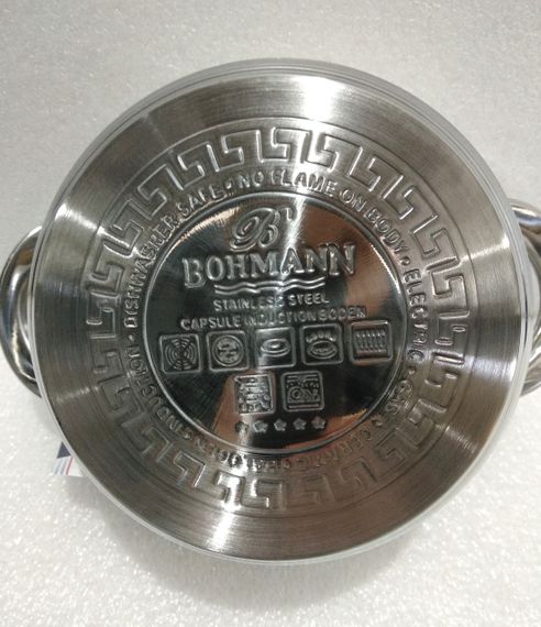 Кастрюля Bohmann BH-1422, 5 л, 22 см, из нержавеющей стали с крышкой, для всех типов плит | Зображення 6