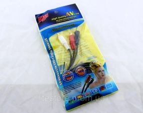 Кабель 2r-3.5mm 3015 1.5m Good, Кабель-переходник аудио стерео, Шнур для подключения звука разъем "тюльпан" -