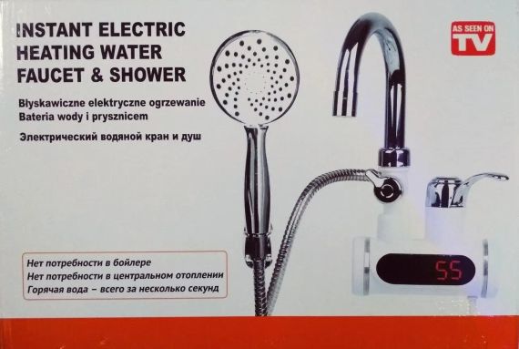 Кран-водонагреватель с душем нижнее подключение Instant electric heating water Faucet FT-001 | Зображення 4