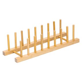 Підставка для тарілок та кришок дерев'яна на кухню 35×11×9 (см) HB-40-13