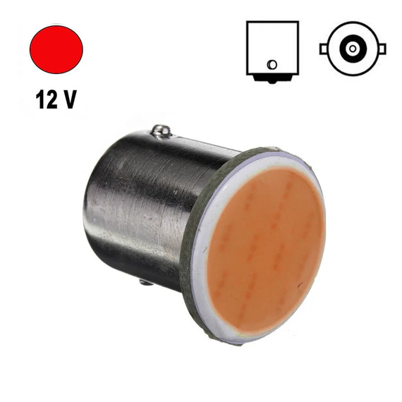 Автолампа Terra P21W / 1156, цоколь BA15s, COB, красный, 12V | Зображення 1