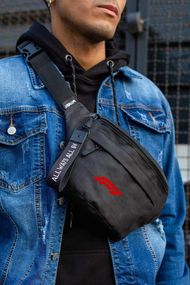Сумка бананка барсетка через плече Without з принтом F1Red Black