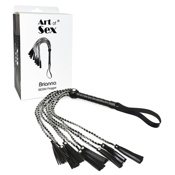 Ажурний батіг з екошкіри Art of Sex - Brianna, колір чорний Sex Aura | Зображення 2