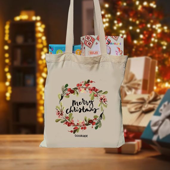 Екошопер Букопт BK4018 Merry Christmas бежевий | Зображення 7