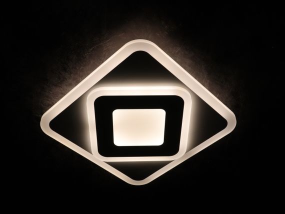 Сучасний квадратний світильник стельовий LED для кімнати кухні ванної 25127 Білий 4х30х30 см. | Зображення 2