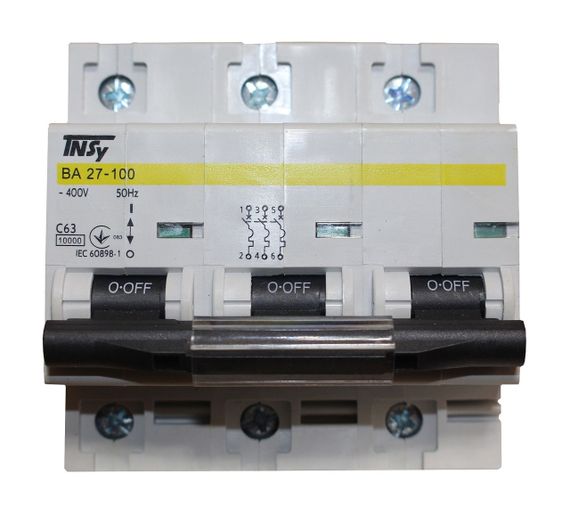 Автоматичний вимикач ВА27-100 3Р 63А 10 кА х-ка C Ny95504857 | Зображення 1