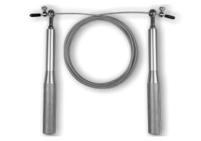 Швидкісна скакалка EasyFit Aluminium зі сталевим тросом та алюмінієвими ручками сіра (EF-1910-SR)