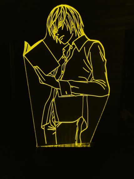 Акриловий світильник-нічник Зошит Смерті Лайт 2 жовтий tty-n000845