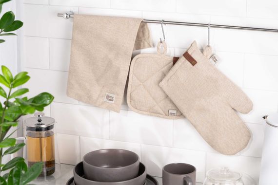 Прихватка Ardesto Oliver, 20х20см, 100% бавовна, бежевий (ART04OB) | Зображення 4