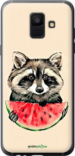 Чохол на Samsung Galaxy A6 2018 Єнотик з кавуном "4605u-1480-2448"