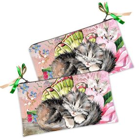 Косметичка жіноча Котенок спит 20х12 см (K_OS058)
