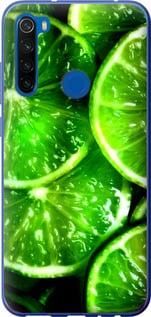 Чехол на Xiaomi Redmi Note 8T Зелёные дольки лимона из пластика FCh_017859