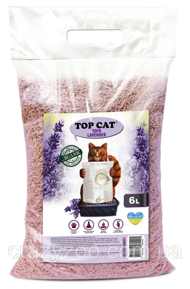 Наповнювач для котячого туалету Top Cat Tofu соєвий тофу з ароматом лаванди 6 л TCT 80491