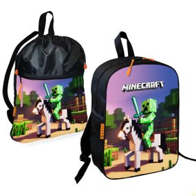 Школьный рюкзак детский Minecraft + Сумка для обуви спортивной формы рюкзак-мешок  для мальчика (01739)