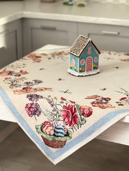 Скатертина гобеленова EASTER BEE Limaso, 97х100, Квадратна, Великодній, Без люрексу, 75% поліестер, 22% бавовна, 3% акрил, Гобелен | Зображення 4