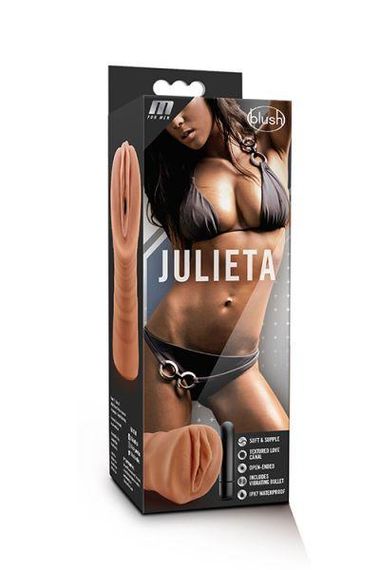 Мастурбатор реалистичный Blush Julieta c вибрирующей пулей, бежевый sexstyle | Зображення 2