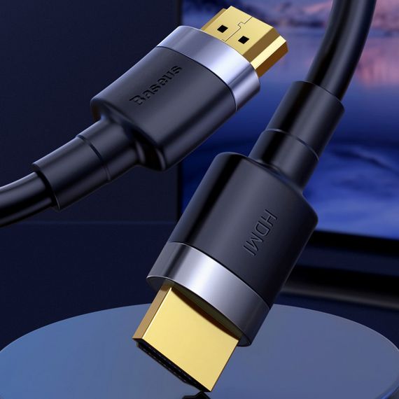 Дата кабель Baseus HDMI Cafule Series 4KHDMI Male To 4KHDMI Male (1m) (CADKLF-E) Чорний | Зображення 4