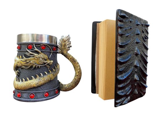 Подарунковий набір Кухоль 3D Танард Gold Rose та Блокнот 3D «Книга тіней і Глубін» | Зображення 1