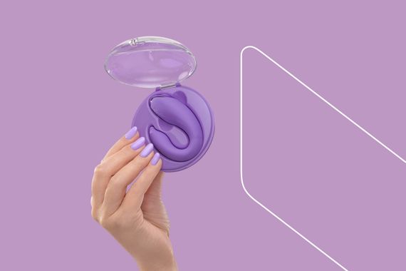 Вібратор для пар FairyGasm PleasureBerry violet, зарядний кейс, пульт ДК | Зображення 8