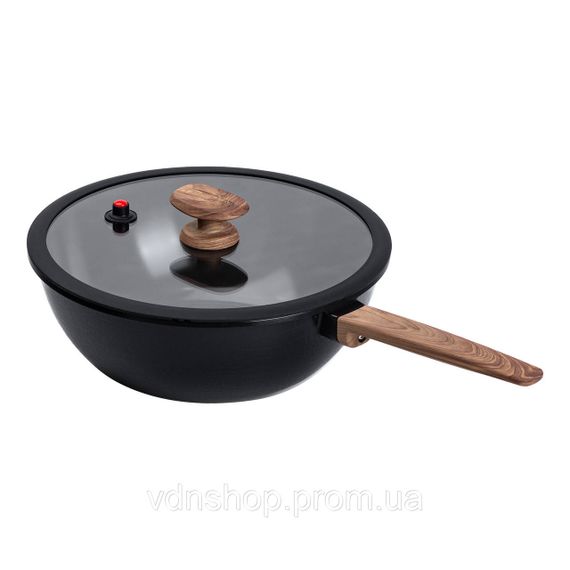 Алюмінієва сковорода 5.6 л з керамічним покриттям антипригарним Ø 30 см чорна MGC HP-4-460B | Зображення 3