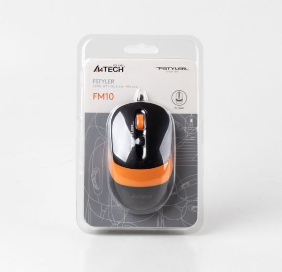 Миша комп'ютерна провідна A4Tech Fstyler FM10 Black/Orange оранжева | Зображення 5
