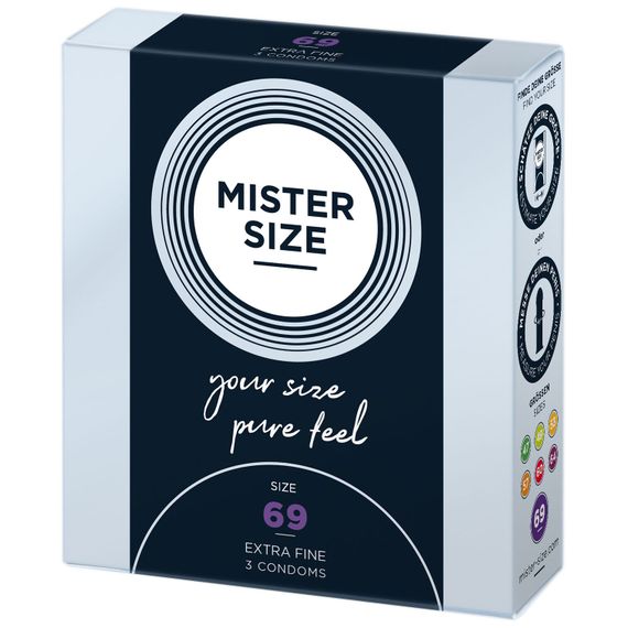 Розпродаж!!! Презервативи Mister Size - pure feel - 69 (3 condoms) (термін 04.2026) | Зображення 1