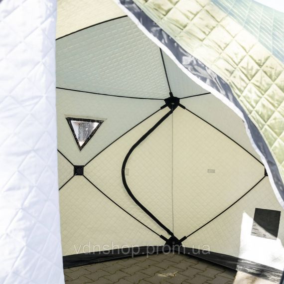 Палатка зимняя утепленная "Куб" 4-х местная LUGI 230*230*210 см для рыбака туризма кемпинга и путешествий Хаки LU-BD21 | Зображення 2