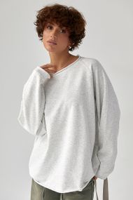 Лонгслів вільного крою з рукавами-реглан - світло-сірий цвет, ONE SIZE (є розміри)