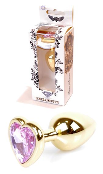Анальний затор Boss Series - Jewellery Gold Heart PLUG Rose S, BS6400036 sexstyle