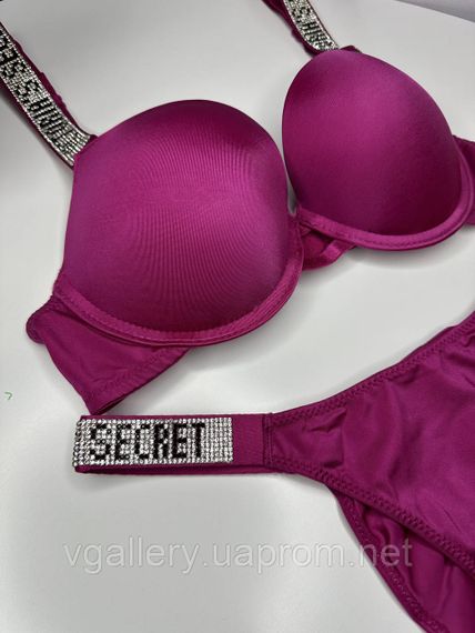 Комплект Victoria's Secret Very Sexy Push-up Bra & Rhinestone Shine Original, комплект зі стразами, Бузковий, 75C | Зображення 3
