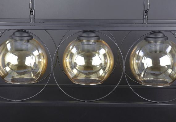 Люстра підвісна LOFT на 3 лампочки 25802 Чорний 35-110х24х62 см. | Зображення 2