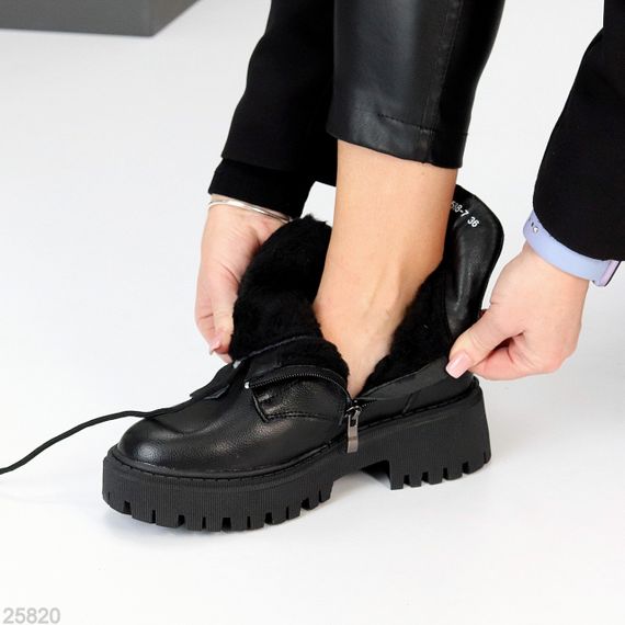 Універсальні чорні шкіряні зимові черевики берці доступна ціна | Зображення 6