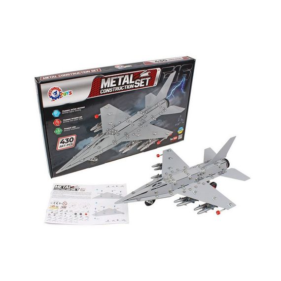 Дитячий металевий конструктор "Винищувач F16" 9598TXK 430 деталей | Зображення 4