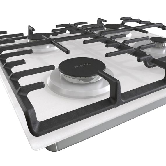 Варильна поверхня Gorenje GT642SYW/ газ на склі / електрозапалювання/ газконтроль/чавунна решітка/біла (GT642SYW) | Зображення 6