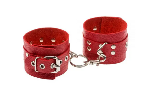 Наручники Leather Rastraints Hand Cuffs, Red Sex Aura