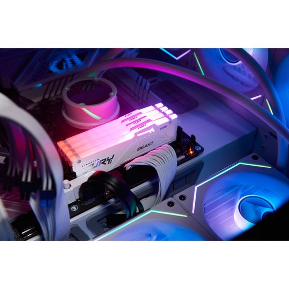 Модуль пам'яті для комп'ютера DDR5 32GB (2x16GB) 6000 MHz Beast RGB EXPO White Kingston Fury (ex.HyperX) (KF560C36BWE2AK2-32) | Зображення 5