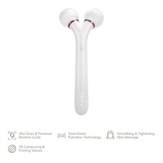 Електронний ультразвуковий ролик для обличчя GESKE Sonic Facial Roller 4в1 starlight | Зображення 1