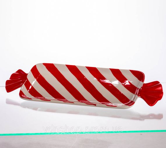 Блюдо сервировочное в форме конфеты 26×12.5(см) прямоугольное с ручками из фарфора CR-1-30 | Зображення 1